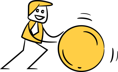 İş Adamı Çekici Kaya İllüstrasyonu