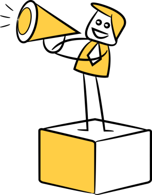 İş adamı ve Megafon Çizimi