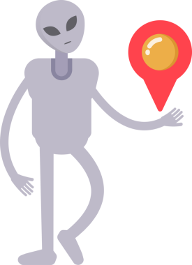 Uzaylı Karakteri Harita Tutma İğnesi