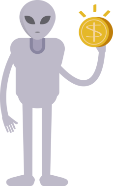 Uzaylı Karakteri Doları Tutuyor