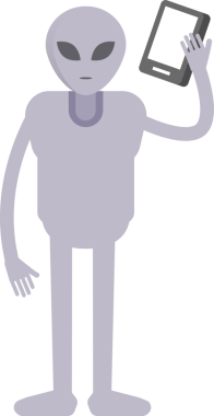 Akıllı Telefonla Konuşan Uzaylı Karakteri