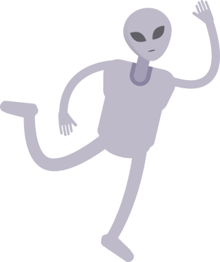 Uzaylı Karakteri Zıplayıp Uçuyor