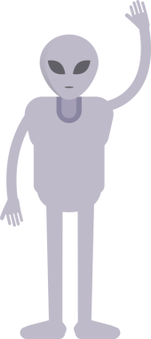 Uzaylı Karakteri Yükselen El İllüstrasyonu