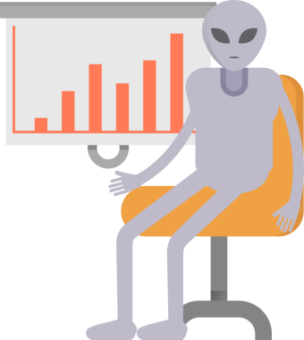 Uzaylı Karakteri Sunar Çubuk Çizelgesi