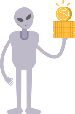 Uzaylı Karakteri Doları Tutuyor