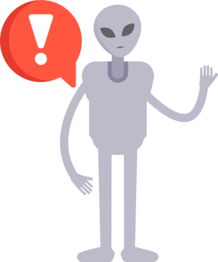 Uzaylı Karakteri ve Hata İşareti