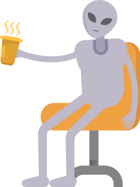 Uzaylı Karakteri Kahve İçiyor