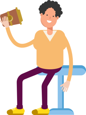 Erkek Karakteri Kahve İçiyor