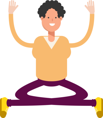 Erkek Karakteri Oturan Çizim