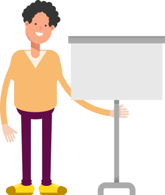 Erkek Karakteri Sunar Beyaz Tahta