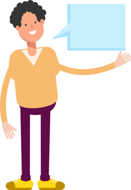 adam karakter ve konuşma balonu