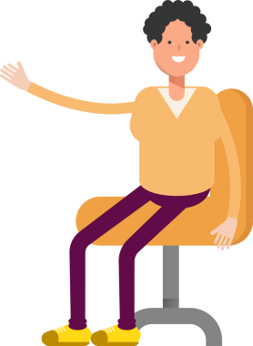 Ofis Sandalyesinde Oturan Erkek Karakteri