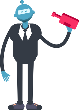 Robot İşçi Karakteri İçen Bira