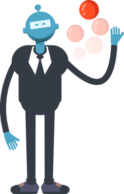 Robot İşçi Karakteri Top Oynuyor