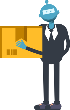 Robot İşçi Karakteri Tutma Kutusu