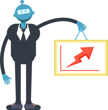 Robot İşçi Karakteri Tutucu Ok Çizelgesi