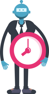 Robot İşçi Karakteri Tutma Saati