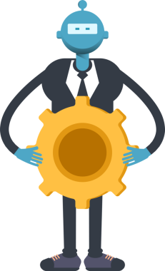 Robot İşçi Karakteri Vites Tutma Aracı