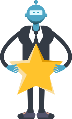 Robot İşçi Karakteri Tutucu Yıldızı