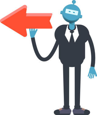 Robot İşçi Karakteri ve Ok İmzası