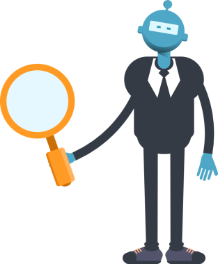 Robot İşçi Karakteri Büyüteci