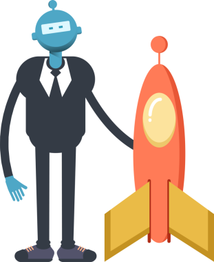 Robot İşçi Karakteri ve Roket