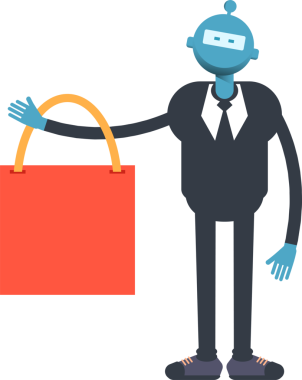 Robot İşçi Karakteri Alışveriş Çantası