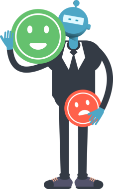 Robot İşçi Karakteri ve Duygu Simgesi