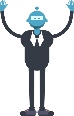 Robot İşçi Karakteri Ellerinizi Kaldırın