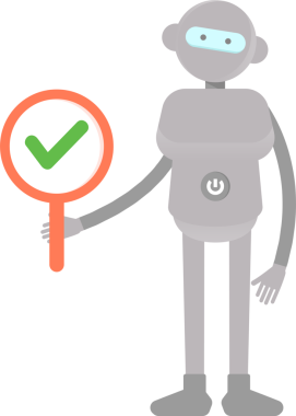 İnsanımsı Robot Karakteri Deneme İşareti Gösteriyor