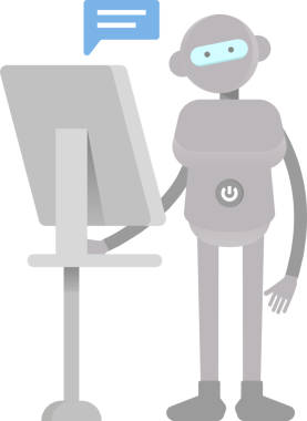 Bilgisayar üzerinde çalışan İnsanımsı Robot Karakteri