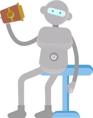 İnsansı Robot Karakteri Kahve İçiyor