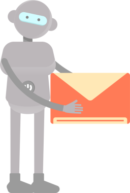 İnsansı Robot Karakteri Posta Tutucu