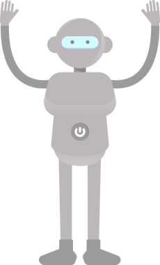 İnsanımsı Robot Karakteri Ellerinizi Kaldırın