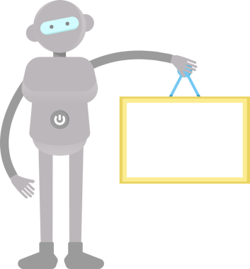 İnsansı Robot Karakteri Boş İmza Tutuyor