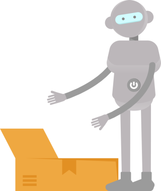 İnsanımsı Robot Karakteri Açma Kutusu