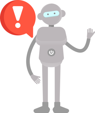 İnsansı Robot Karakteri ve Hata İşareti