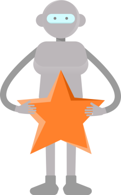 İnsansı Robot Karakteri Tutucu Yıldız