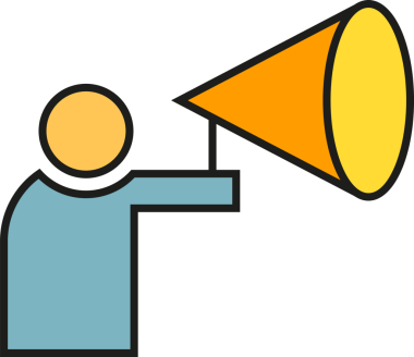 Reklamcı ve Megafon Simgesi