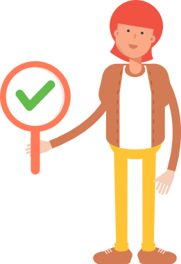 Hippi Adam Karakteri Deneme İşaretini Gösteriyor