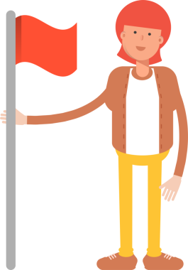 Hippi Adam Karakteri Bayrak Tutuyor