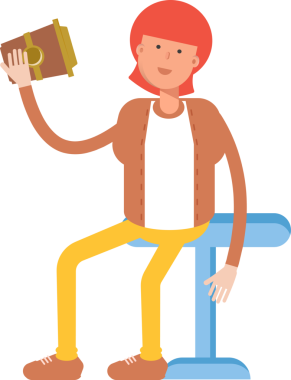 Hippi Adam Karakteri Kahve İçiyor