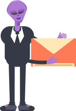 Uzaylı İşçi Karakteri Posta Tutma