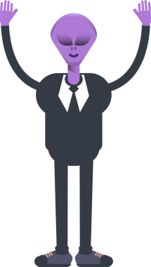 Uzaylı İşçi Karakteri Ellerinizi Kaldırın