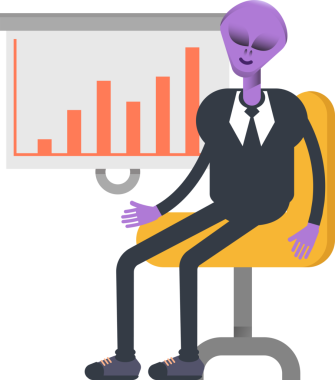 Uzaylı İşçi Karakteri Sunar Çubuk Çizelgesi