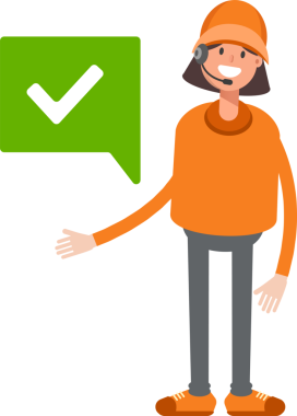 Müşteri Hizmetleri Kız Karakteri ve İşaretle