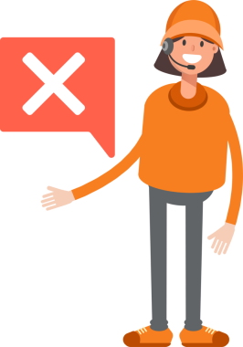 Müşteri Hizmetleri Kız Karakteri ve Yanlış İşaret