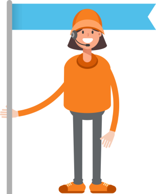 Müşteri Hizmetleri Karakteri Bayrak Direği