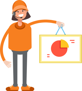 Müşteri Hizmetleri Kız Karakteri Pasta Çizelgesi İmzalama