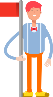 Erkek Karakter Tutucu Bayrak Direği